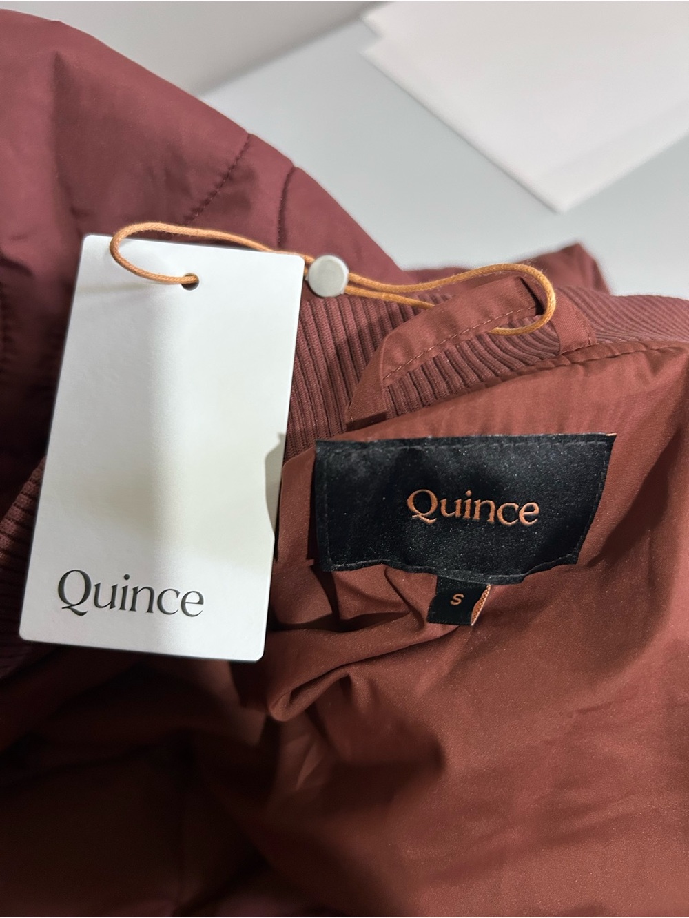 Quince Featherless Quilted Puffer Long Coat Redwood Brown S NWT - Picture 4 of 5